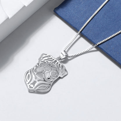 Pug Dog Sterling Silver Pendant Necklace Earrings Set Womens Ginger Lyne Collection - Necklace