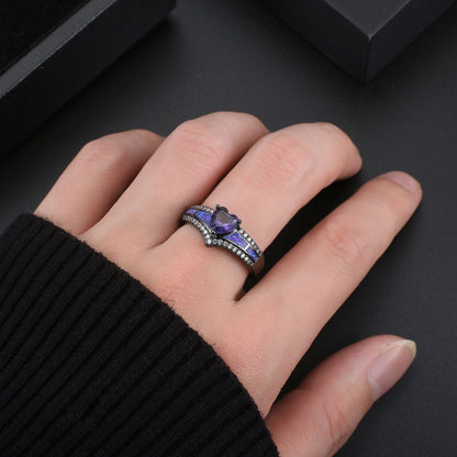 BlackEngagementRingforWomenMysticTopazCZHeartPromiseRingGiftforHerGingerLyne_Purple-5