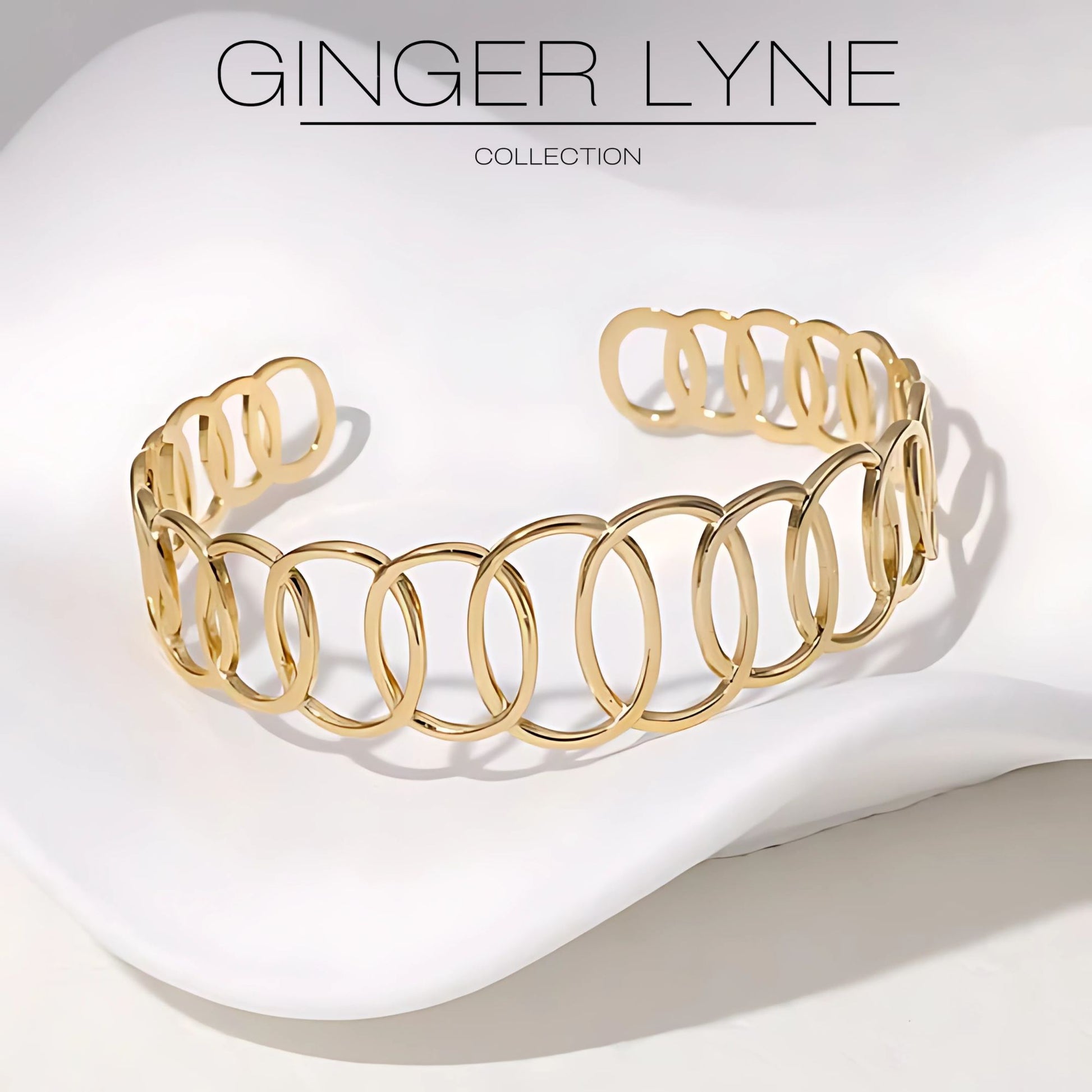 AerisCuffBraceletforWomenbyGingerLyneAdjustableGoldStainlessSteelGiftsforHer_Gold-2