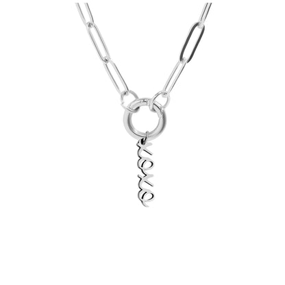GingerLynePaperclipChainCharmHolderNecklaceX'sandO'sHugsandKissesCharmforWomenStainlessSteel18-20"_Gold-2