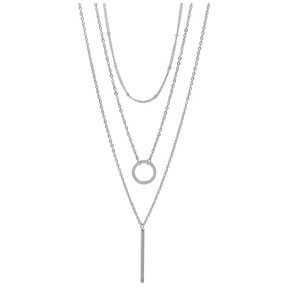 LayeredBoxBeadandBarPendantChainNecklaceforWomenbyGingerLyneSilverToneStainlessSteel_Silver-1