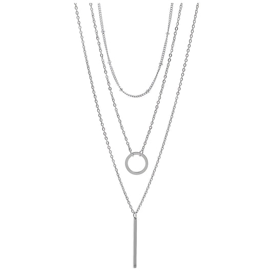 LayeredBoxBeadandBarPendantChainNecklaceforWomenbyGingerLyneSilverToneStainlessSteel_Silver-1
