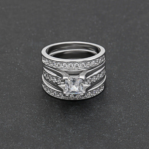 GailBridalSetforWomen3RingEngagementWeddingBandGingerLyneCollection_Silver-4