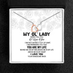 Load image into Gallery viewer, My Ol Lady Biker Wife Linked Hearts Necklace for women with Greeting Card Ginger Lyne Collection - BikerWife-003
