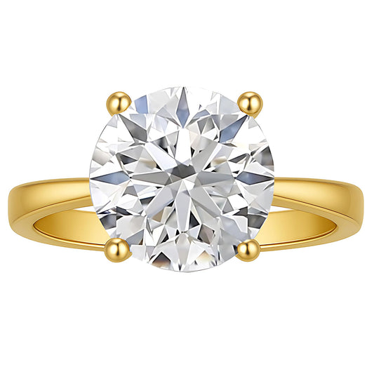 Solitaire4CtRoundCutEngagementRingforWomenSterlingSilver8ACZGingerLyneCollection_GoldTone-1