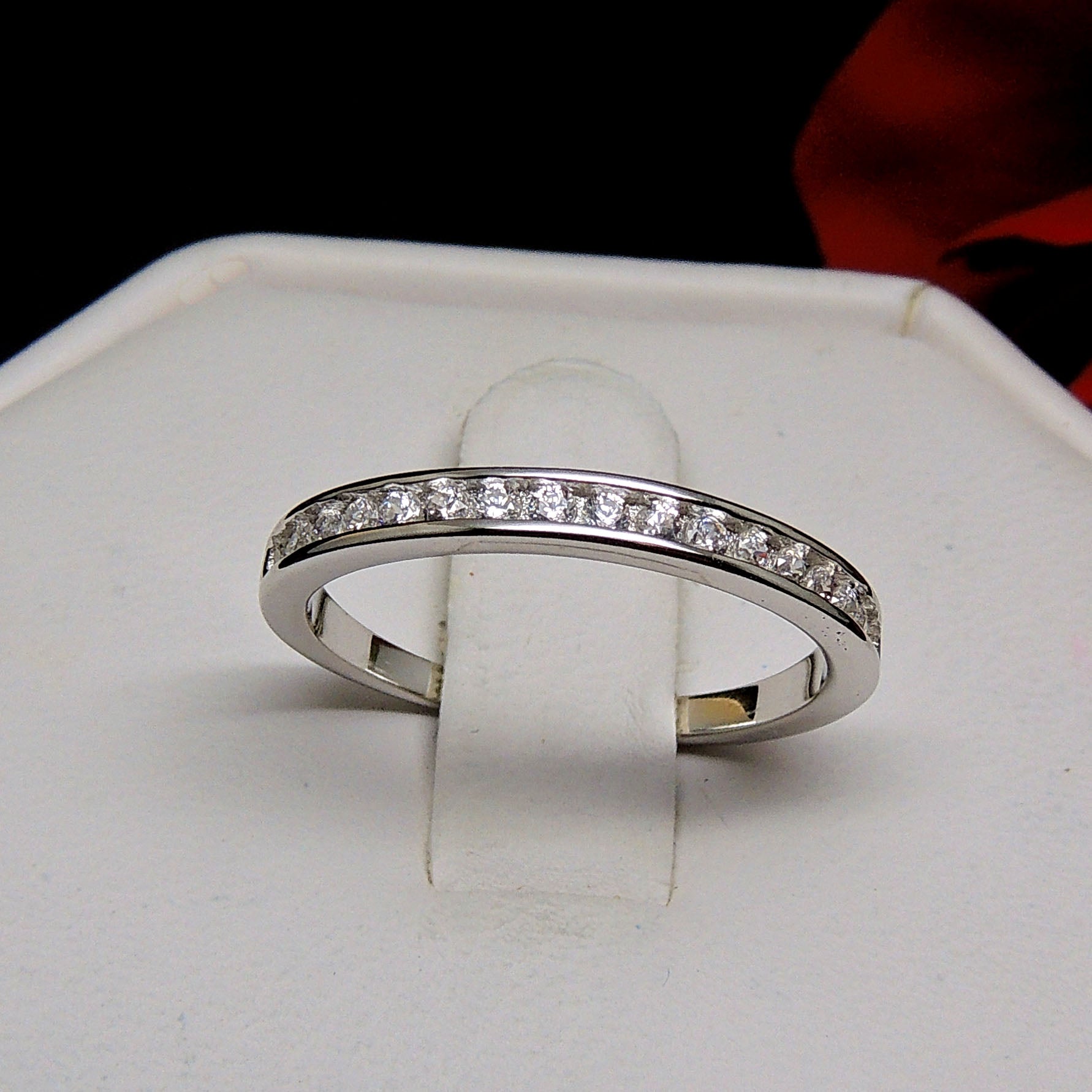 VictoriaAnniversaryBandWeddingRingSterlingSilverCubicZirconiaGingerLyneCollection_Wgold/Silver-4