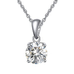 Load image into Gallery viewer, Solitaire Birthstone Necklace for Women Cz Sterling Silver Ginger Lyne Collection - April-clear
