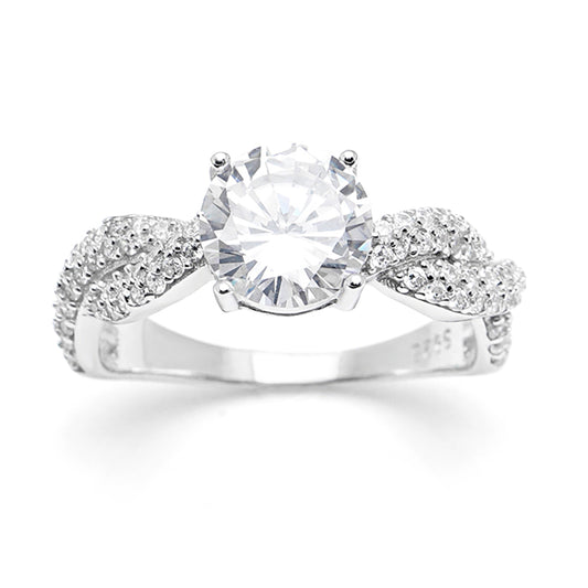 AndreaEngagementRingSterlingSilverTwist2CtCzWomensGingerLyneCollection_Silver-1