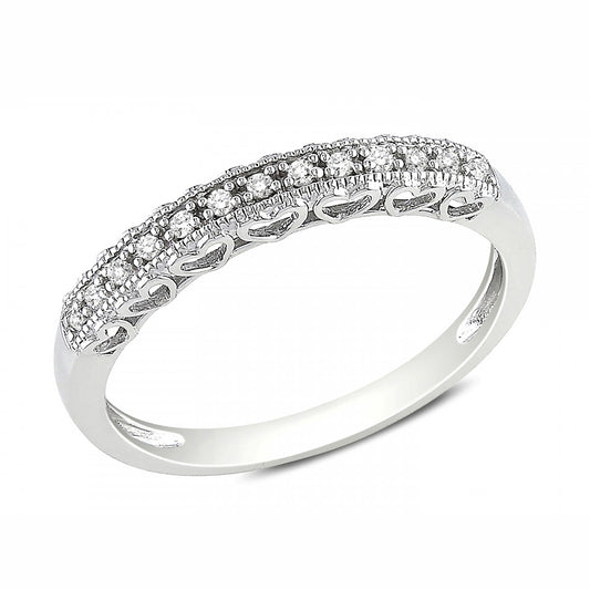 Madeline Anniversary Band Ring Cz Sterling Silver Womens Ginger Lyne Collection - 10