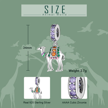 Camel Charm European Bead Multi Color Cz Sterling Silver Ginger Lyne Collection