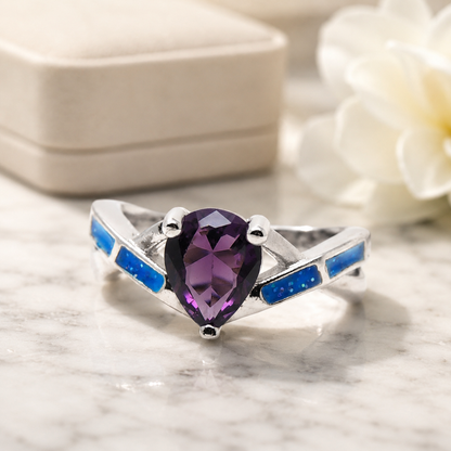 BonnieRingPurplePearBlueFireOpalCubicZirconiaWomenGingerLyneCollection_Silver-2