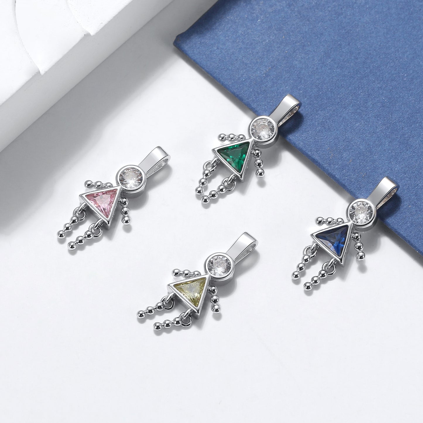 Birthstone Pendant Necklace for Girl Mom or Grandma by Ginger Lyne Sterling Silver CZ Family Birthday Charm - Girl February
