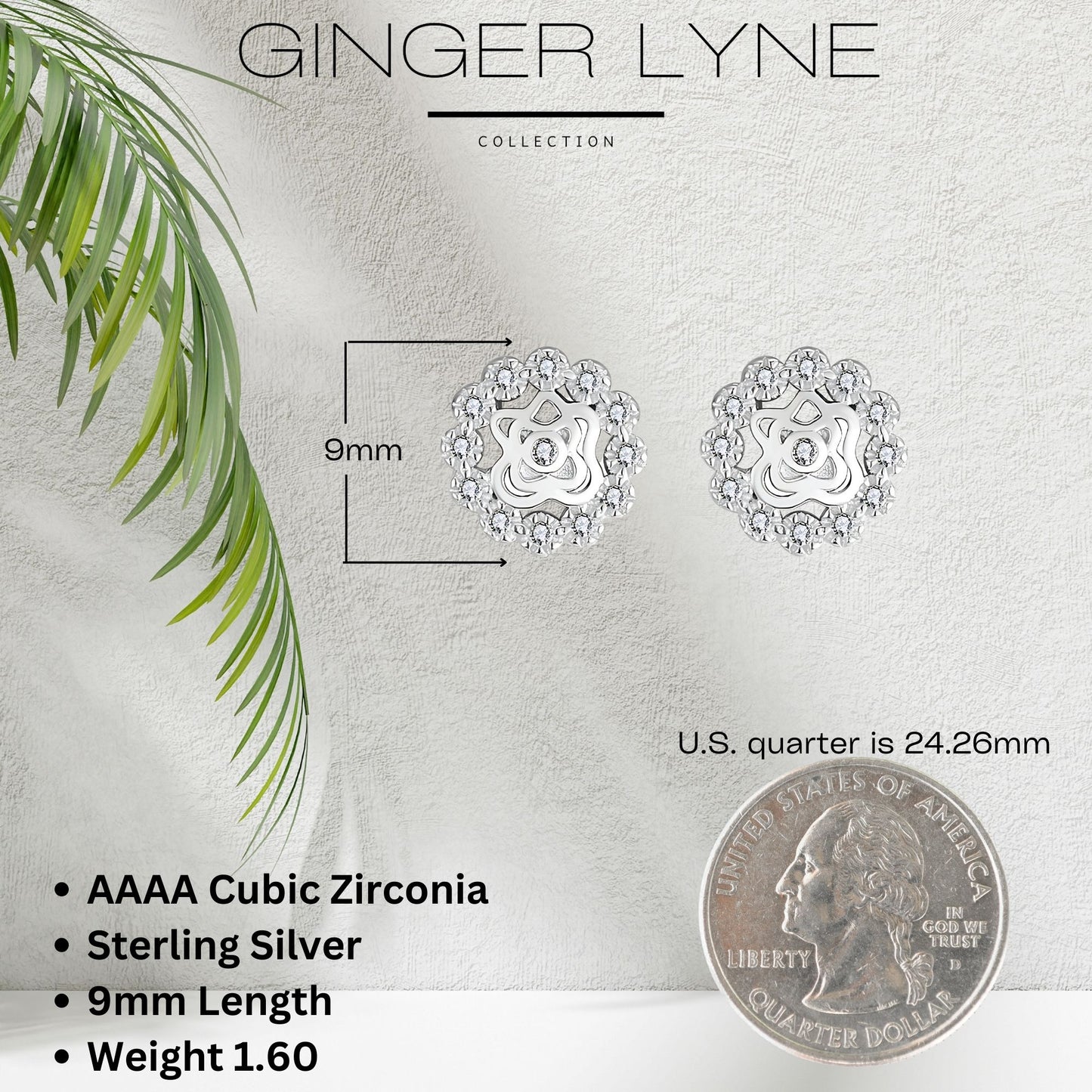 CelticStudEarringsforWomenSterlingSilverClearCzWomensGingerLyneCollection_Silver-5