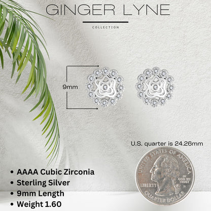 CelticStudEarringsforWomenSterlingSilverClearCzWomensGingerLyneCollection_Silver-5