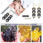 Load image into Gallery viewer, Dangle Earrings for Women Citrine and Black Spinel Gold Sterling Silver Ginger Lyne Collection
