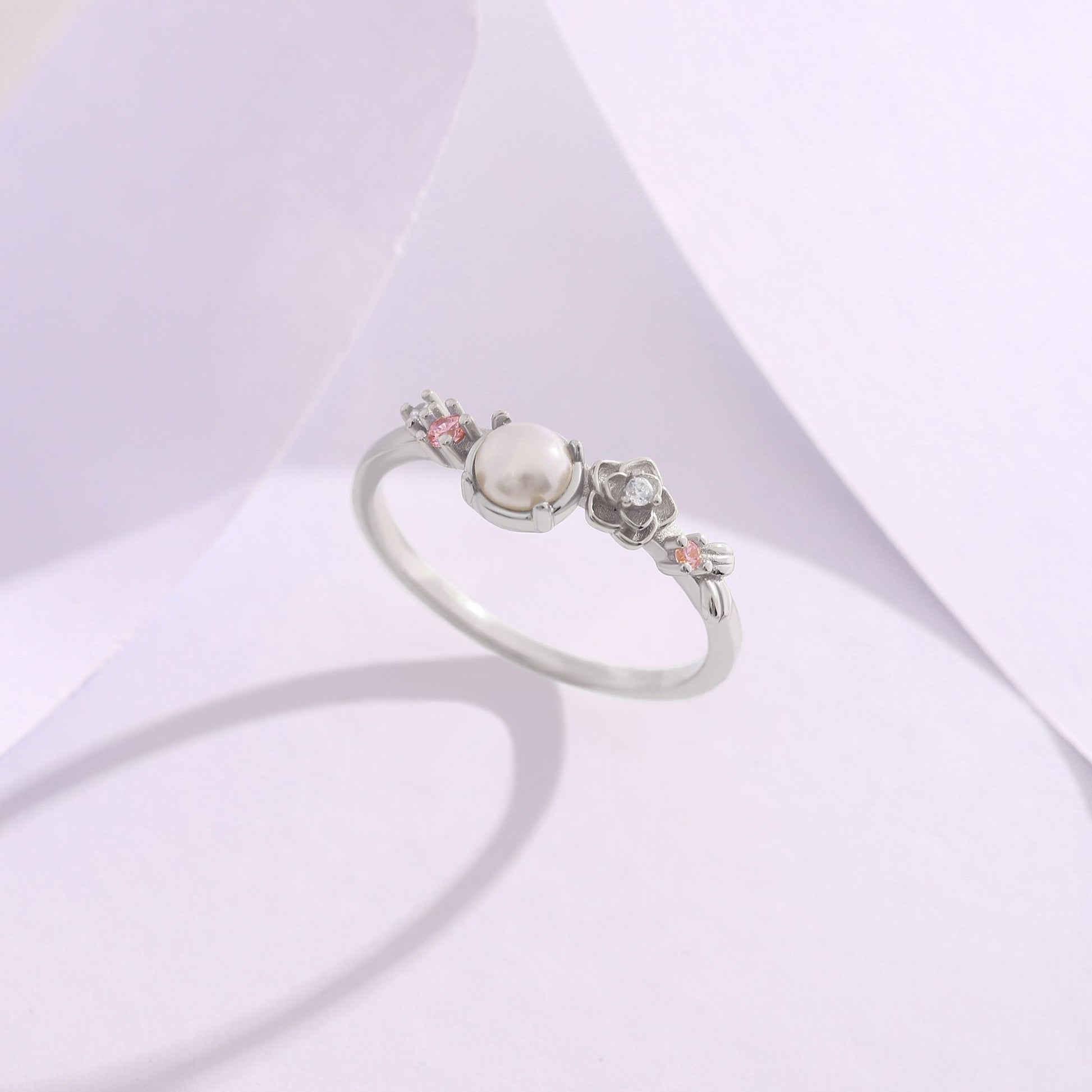 IslaSimulatedPearlRingforWomenSterlingSilver14KGoldPlatedGingerLyneCollection_Gold-4