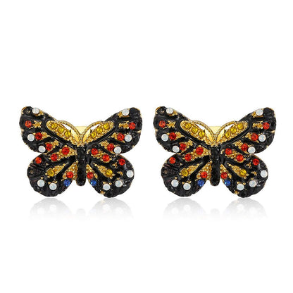Butterfly Stud Earrings for Women Cubic Zirconia Ginger Lyne Collection - Red