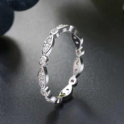 Scallop Eternity Wedding Band Ring for Women Sterling Silver Cz Ginger Lyne Collection - 6