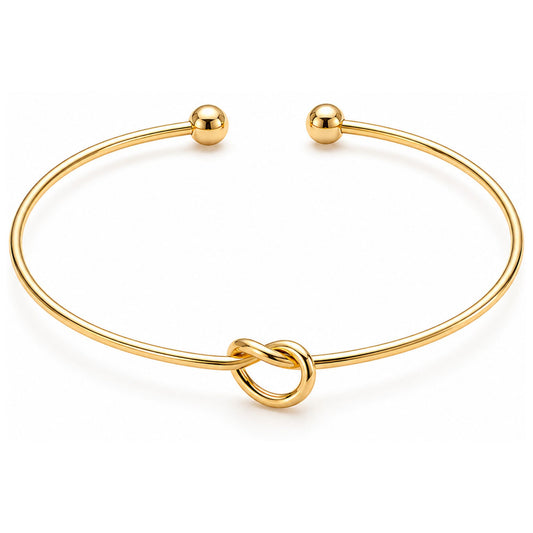 LoveKnotBraceletforWomenorMenbyGingerLyneBridalPartyGiftsLargeAdjustableBangle_Gold-1
