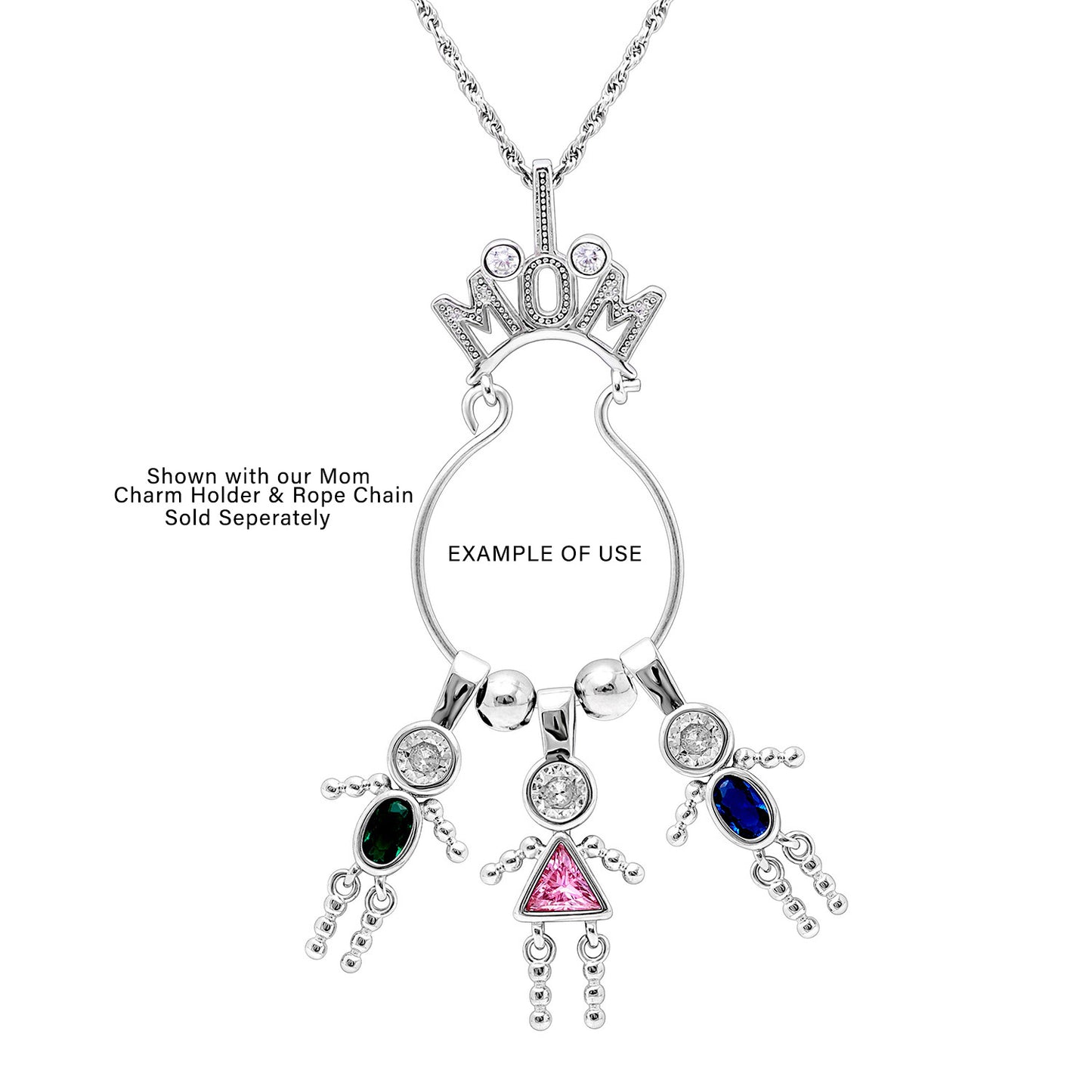 Necklace Charm Pendant Holder for Wife by Ginger Lyne Sterling Silver  Cz