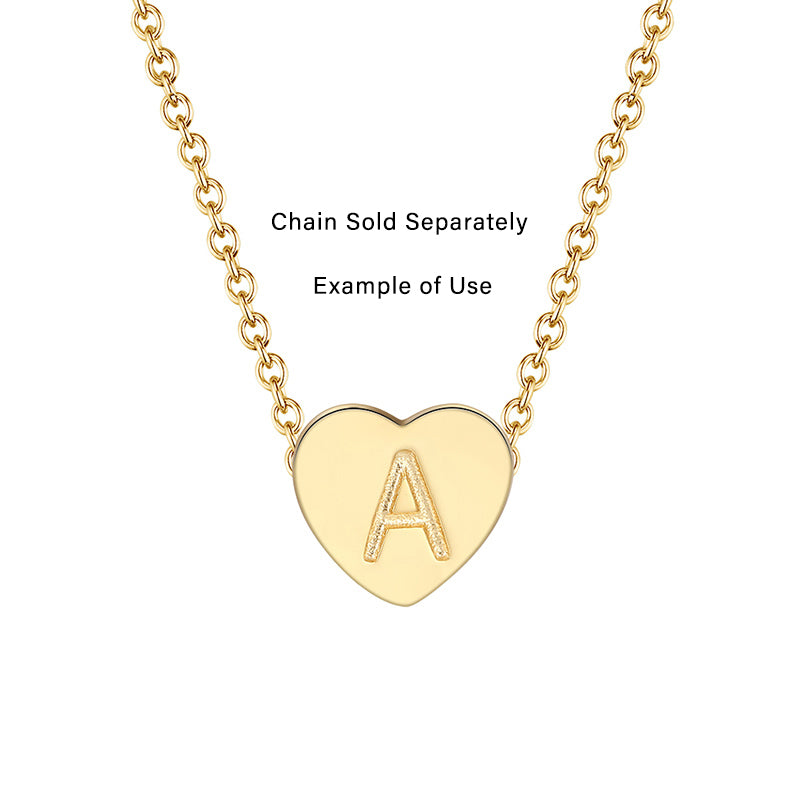 Initial Heart Charms Gold Plated  Sterling Silver Womens Ginger Lyne Collection - U