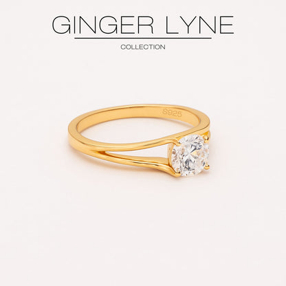 ArielEngagementRingCubicZirconiaWomenSterlingSilverGingerLyneCollection_Gold-3