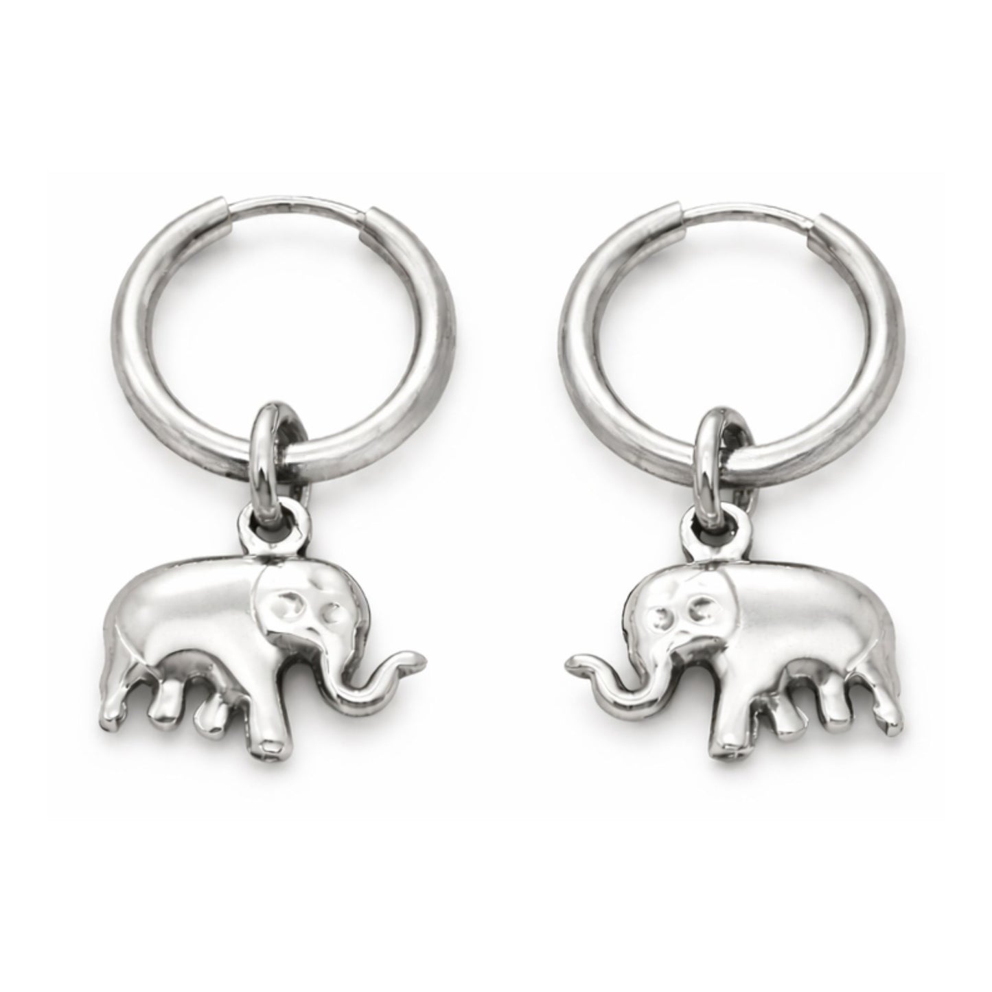 DangleElephantHoopEarringsforWomenNon-PlatedSilverToneStainlessSteelbyGingerLyne_Silver-1