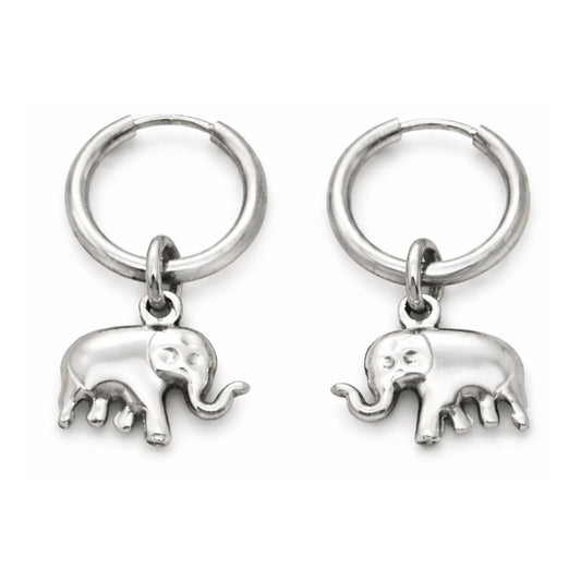 DangleElephantHoopEarringsforWomenNon-PlatedSilverToneStainlessSteelbyGingerLyne_Silver-1