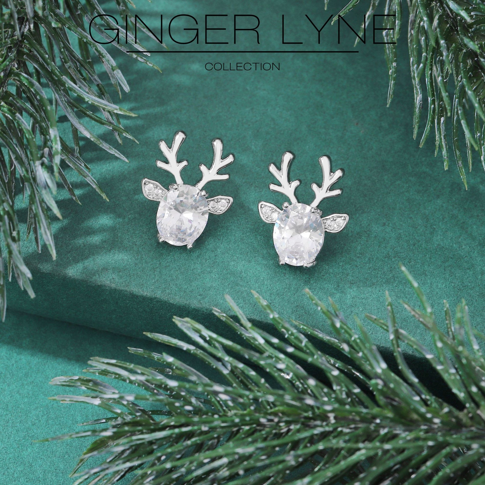 ReindeerStudEarringsforWomenWhiteGoldPlatedCZChristmasJewelryGingerLyneCollection_Clear-4