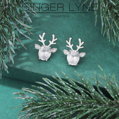 ReindeerStudEarringsforWomenWhiteGoldPlatedCZChristmasJewelryGingerLyneCollection_Clear-4