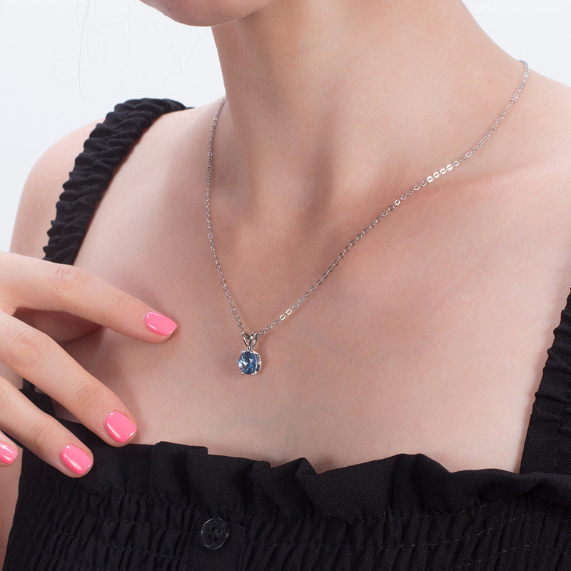 RoundPendantNecklaceforWomenBlueCzSterlingSilverWomenGingerLyneCollection_Blue-5