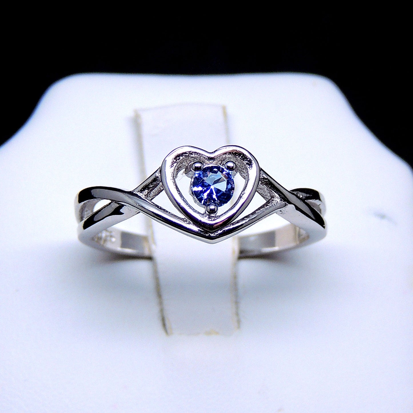 Christine Engagement Ring for Women Promise Heart Birthstone Cz Sterling Silver by Ginger Lyne