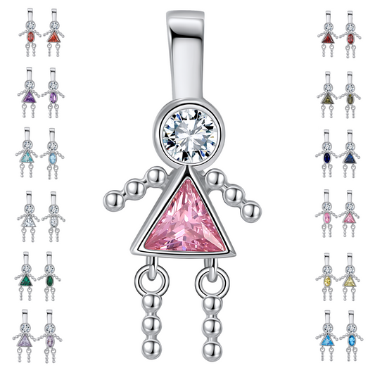 Baby Birthstone Charm for Mom or Grandma by Ginger Lyne Girl or Boy Pendant CZ Sterling Silver