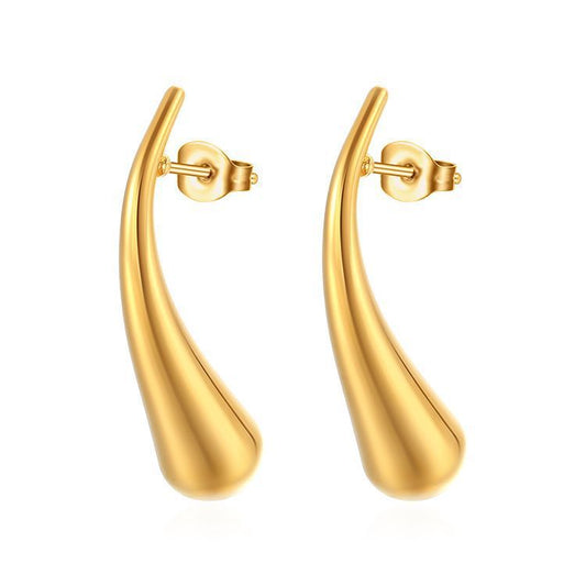 TeardropHookEarringsforWomenGoldStainlessSteelDropStudsGingerLyneCollection_Gold-1