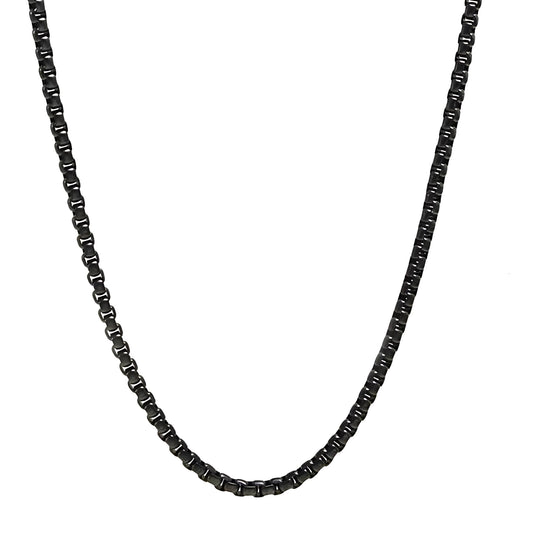 BlackRoloChainForWomenorMen18"Length3mmWidthLobsterClaspGingerLyneCollection_Black-1