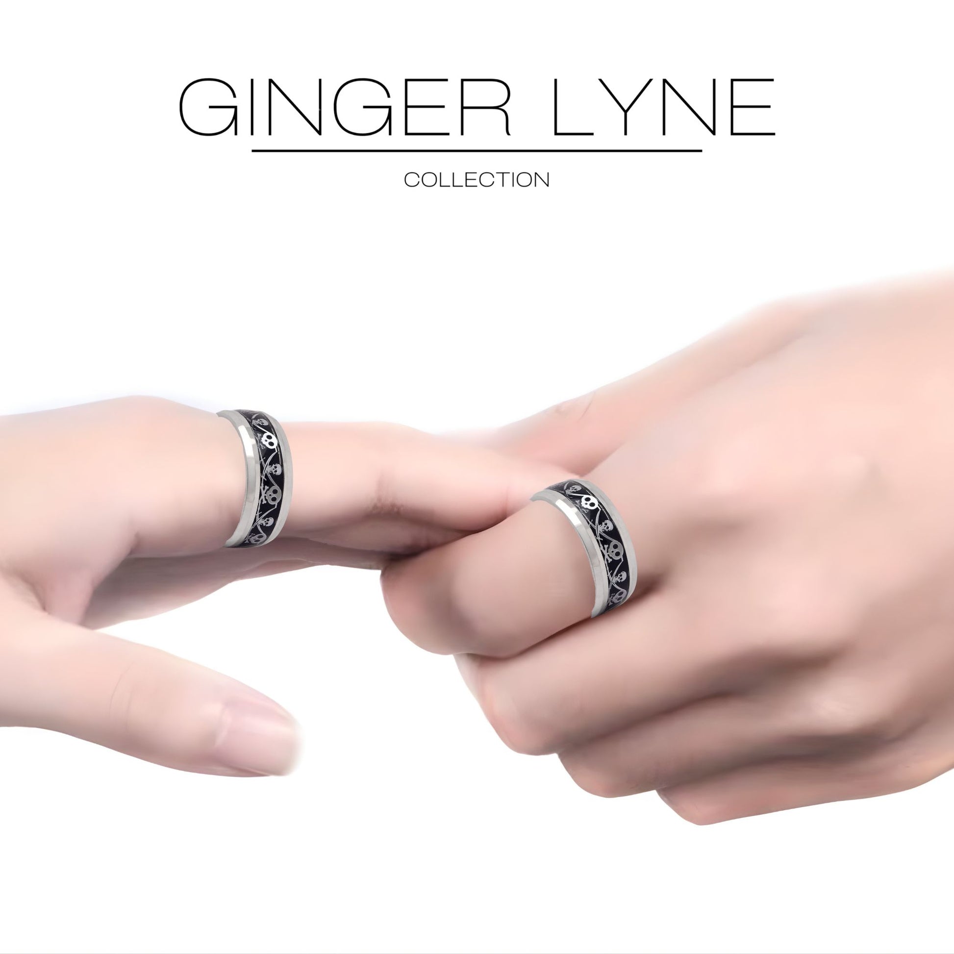 PirateJackWeddingBandSkullRingStainlessSteelMenWomenGingerLyneCollection_Black-4