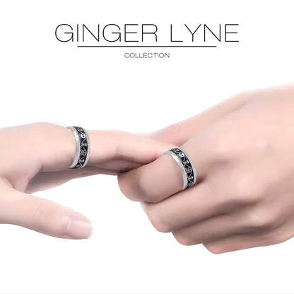 PirateJackWeddingBandSkullRingStainlessSteelMenWomenGingerLyneCollection_Black-4