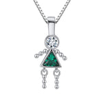 Load image into Gallery viewer, Little Girl or Boy Baby Birthstone Pendant Necklace for Mom or Grandma Ginger Lyne Collection - Girl May

