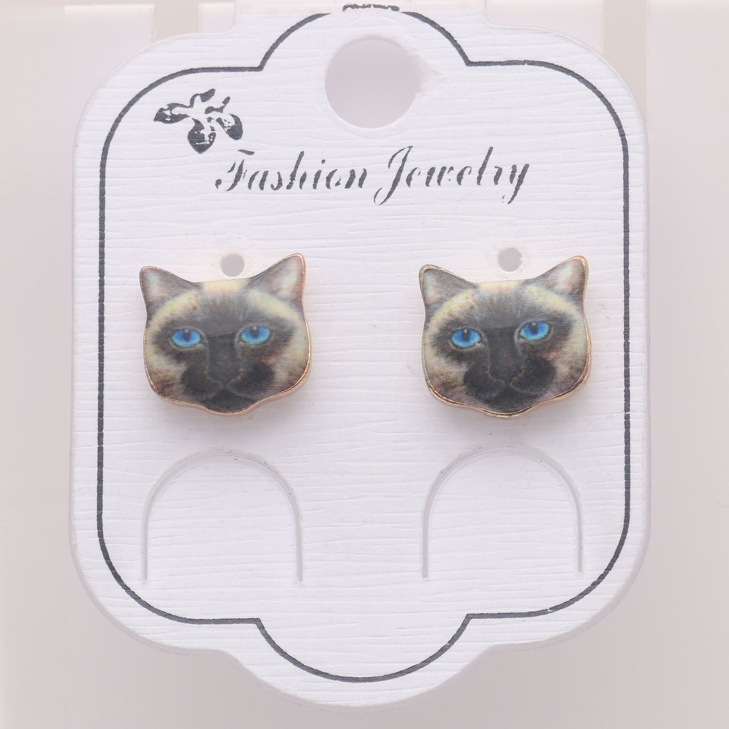 SiameseKittyCatStudEarringsforWomenCZBlueEyeGingerLyneCollection_White-2