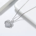 Load image into Gallery viewer, Frenchie Mom French Bulldog Heart Necklace Cubic Zirconia Women Ginger Lyne Collection
