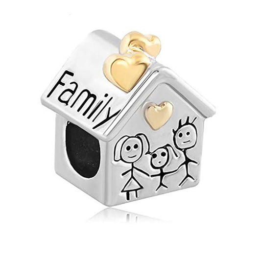Family House Charm Cubic Zirconia Sterling Silver Womens Ginger Lyne Collection
