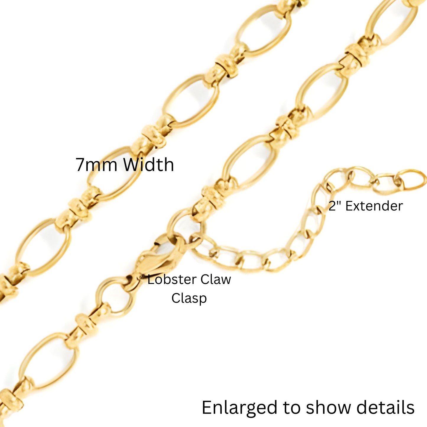 OvalLinkCircleChainNecklaceforWomen18KTGoldPlatedStainlessSteel16"-18"GingerLyneCollection_Gold-4