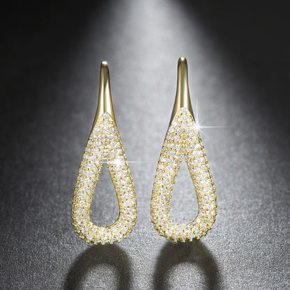TeardropHookDropEarringsforWomenClearCubicZirconiaGingerLyneCollection-RoseGold_Gold-2