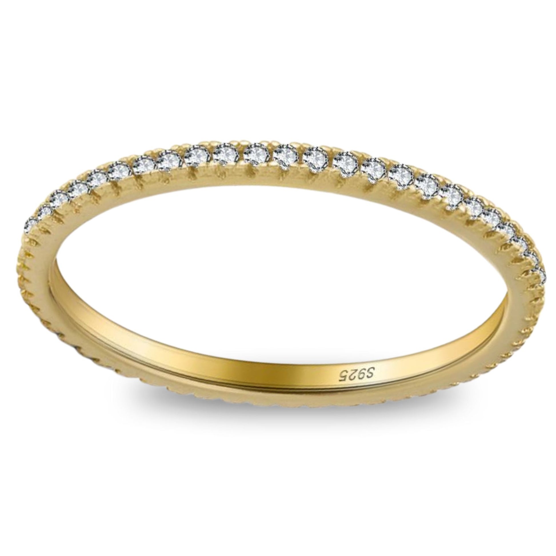 EternityWeddingBandforWomenCubicZirconiaSterlingSilverStackingRingsGingerLyneCollection_Gold-1