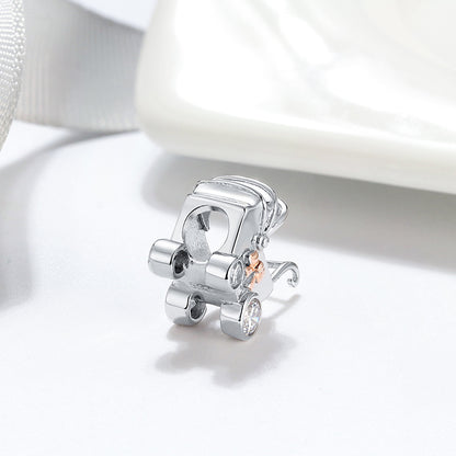 Baby Carriage Charm Cubic Zirconia Sterling Silver Womens Ginger Lyne Collection