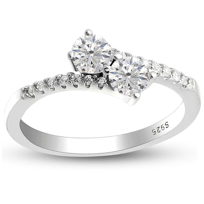 TatianaEngagementRingforWomenSterlingSilver2StonePromiseCzGingerLyneCollection_Silver-1