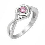 Load image into Gallery viewer, Christine Engagement Ring Promise Heart For Women Silver Cz Ginger Lyne Collection - October Pink,9
