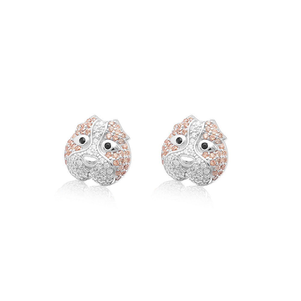 Pitbull Dog 3d Stud Earrings for Women Sterling Silver Cz Ginger Lyne Collection - 3D Earrings