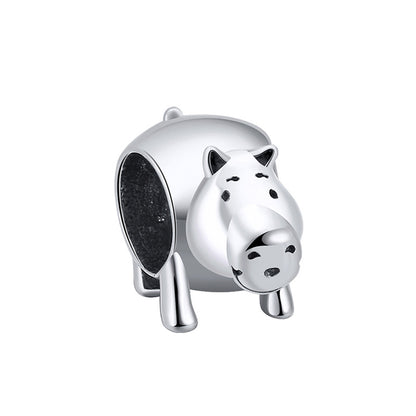 Pig Charm European Bead Oxidized Sterling Silver Ginger Lyne Collection