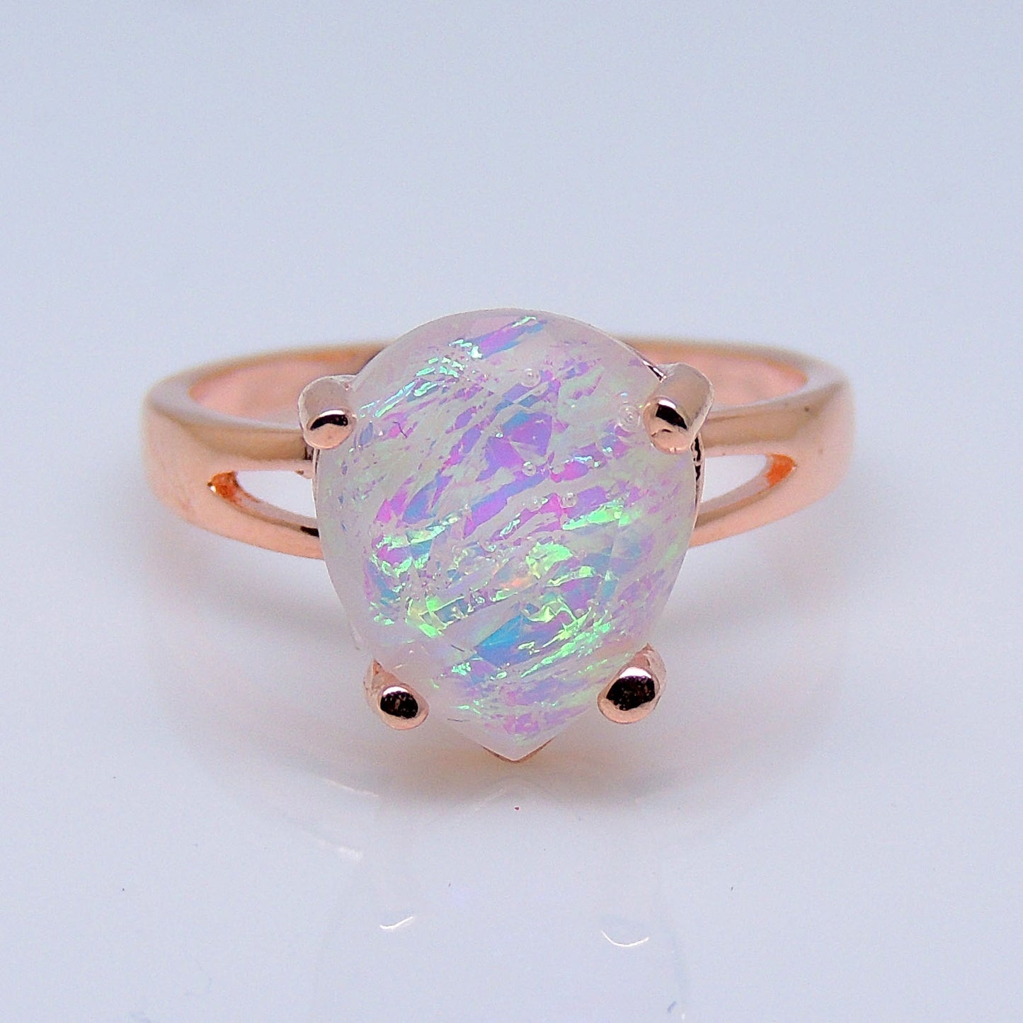 Aviana Simulated Fire Opal Ring Teardrop Womens Engagement Ginger Lyne Collection